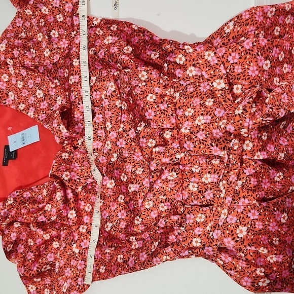 Ann Taylor Dress Womens Size 6p Floral Ruffle Belted Wrap Petite D size 6 NEW - Picture 6 of 8
